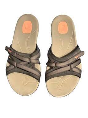 Women’s Teva Tirra Slide Sandals Brown Beige Comfort Outdoor Size 12